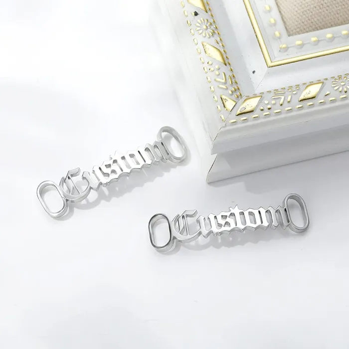 Custom Name Shoe Buckles Shoelace Decoration Charm 2pack set VVS Jewelry Charm Necklaces