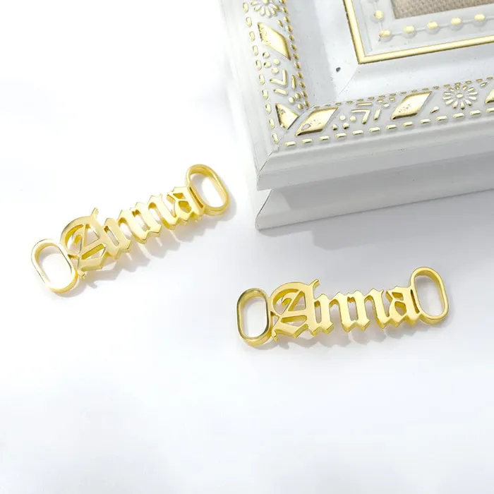 Custom Name Shoe Buckles Shoelace Decoration Charm 2pack set VVS Jewelry Charm Necklaces