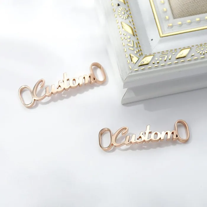 Custom Name Shoe Buckles Shoelace Decoration Charm 2pack set VVS Jewelry Charm Necklaces