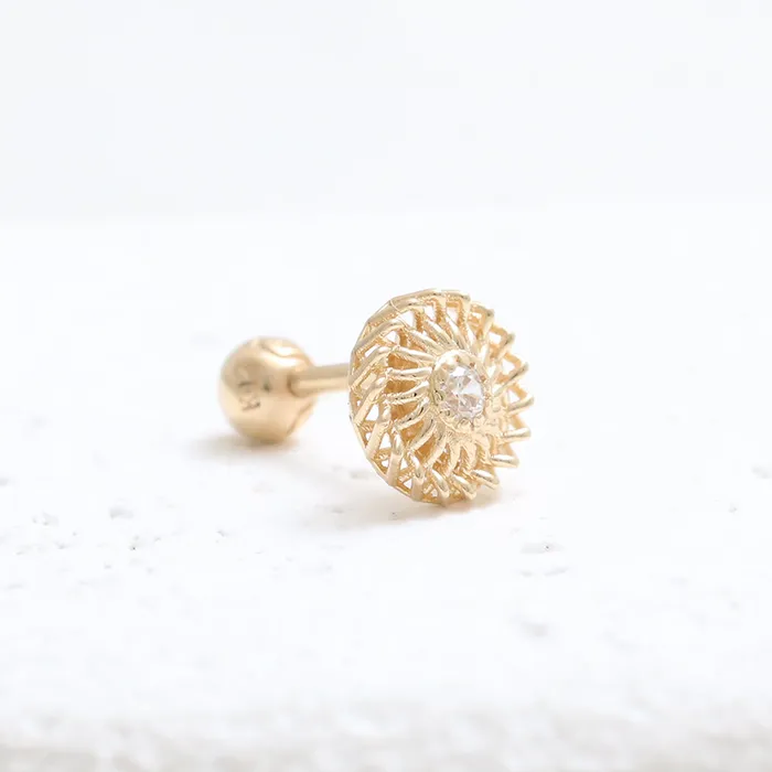 CZ Net Circle Ear Piercing from J Shop Earrings