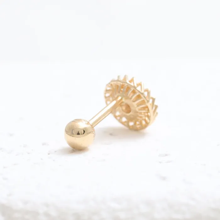 CZ Net Circle Ear Piercing from J Shop Earrings