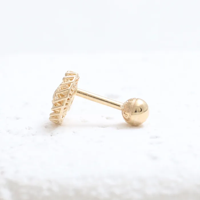 CZ Net Circle Ear Piercing from J Shop Earrings