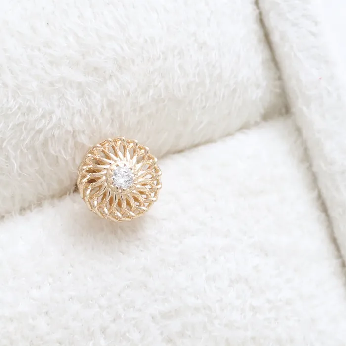 CZ Net Circle Ear Piercing from J Shop Earrings