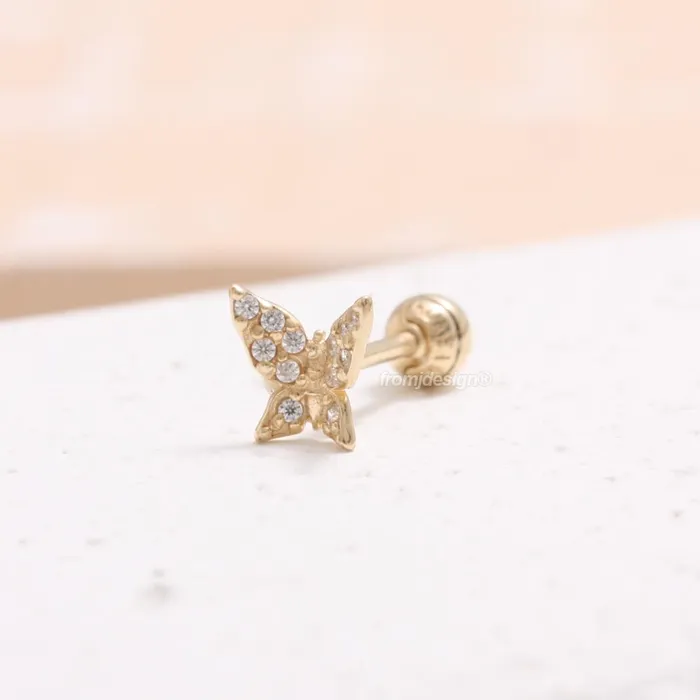 CZ Pave Butterfly Ear Piercing from J Shop Earrings