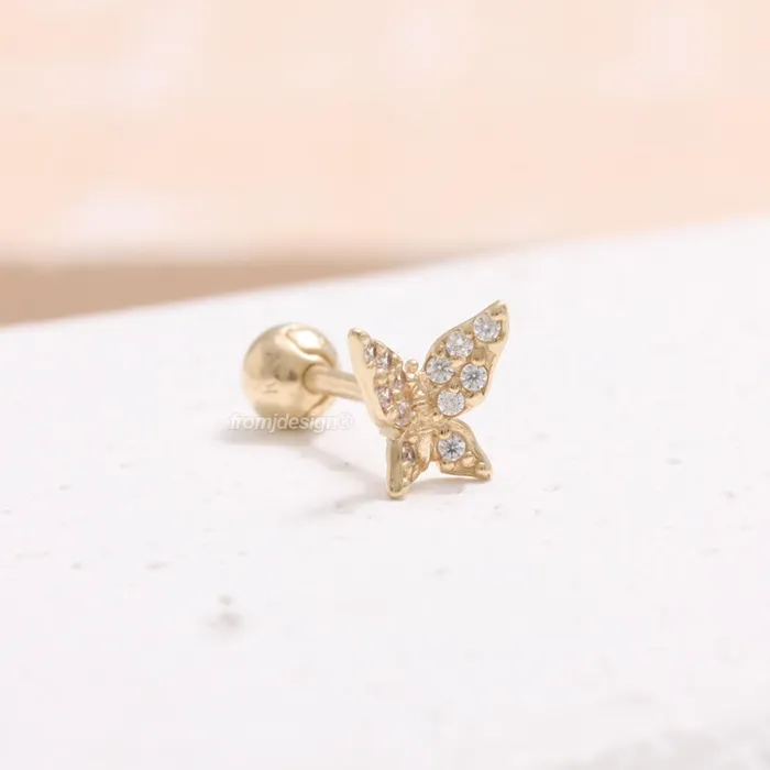 CZ Pave Butterfly Ear Piercing from J Shop Earrings