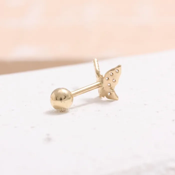 CZ Pave Butterfly Ear Piercing from J Shop Earrings