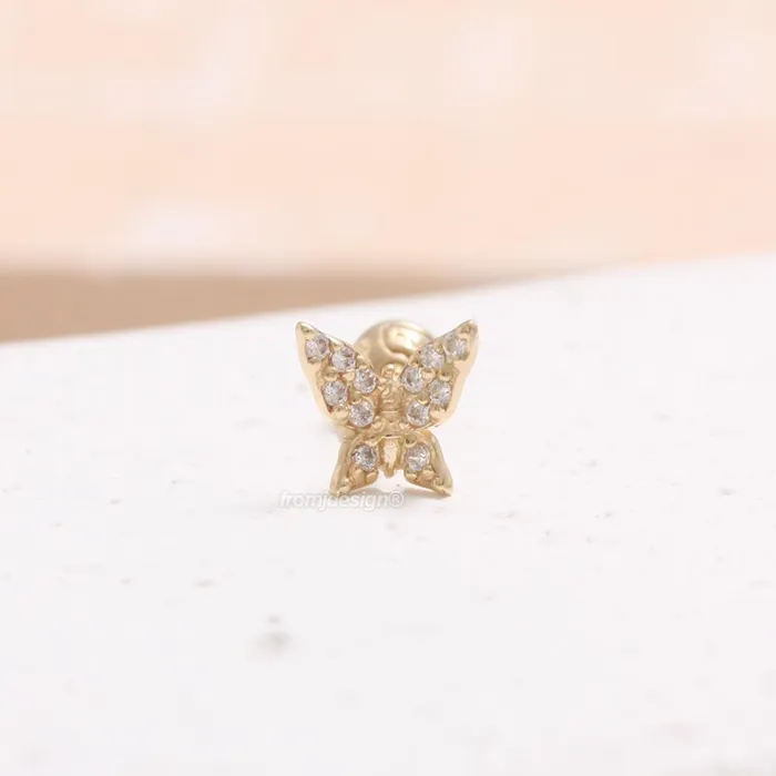 CZ Pave Butterfly Ear Piercing from J Shop Earrings