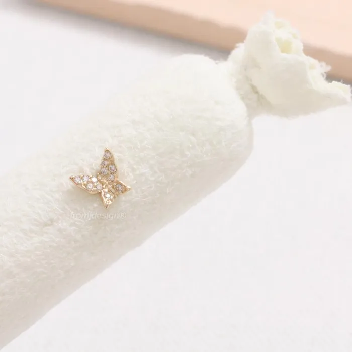 CZ Pave Butterfly Ear Piercing from J Shop Earrings