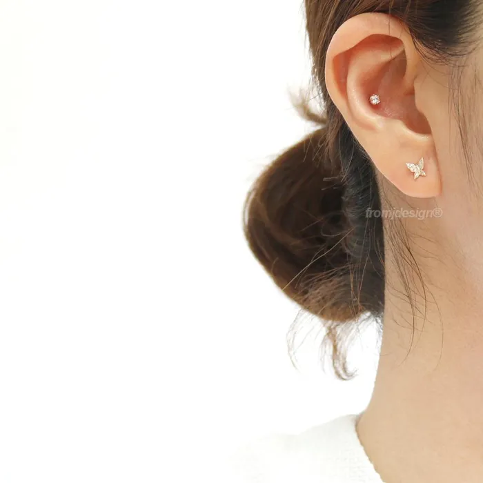 CZ Pave Butterfly Ear Piercing from J Shop Earrings