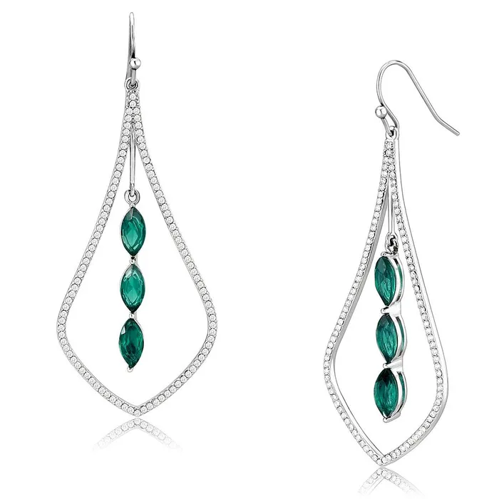 DA376 High polished no plating Stainless Steel Earrings with Synthetic Synthetic Glass in Blue Zircon Alamode Earrings DA376 High polished no plating Stainless Steel Earrings with Synthetic Synthetic Glass in Blue Zircon Alamode Earrings