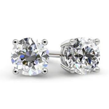 deBebians Earrings Forever One Moissanite Stud Earrings 4 Prong