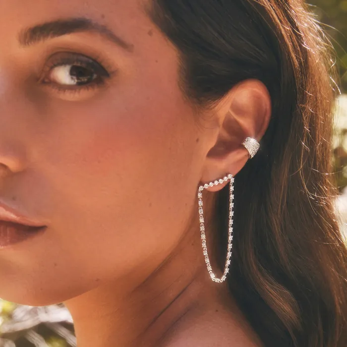 Earrings anitako LONG BAR DIAMOND LOOP EARRINGS