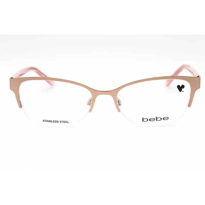 Earrings Bebe Bebe Womens Eyeglasses Rose Gold Metal Half Rim Cat Eye Shape Frame BB5212 770