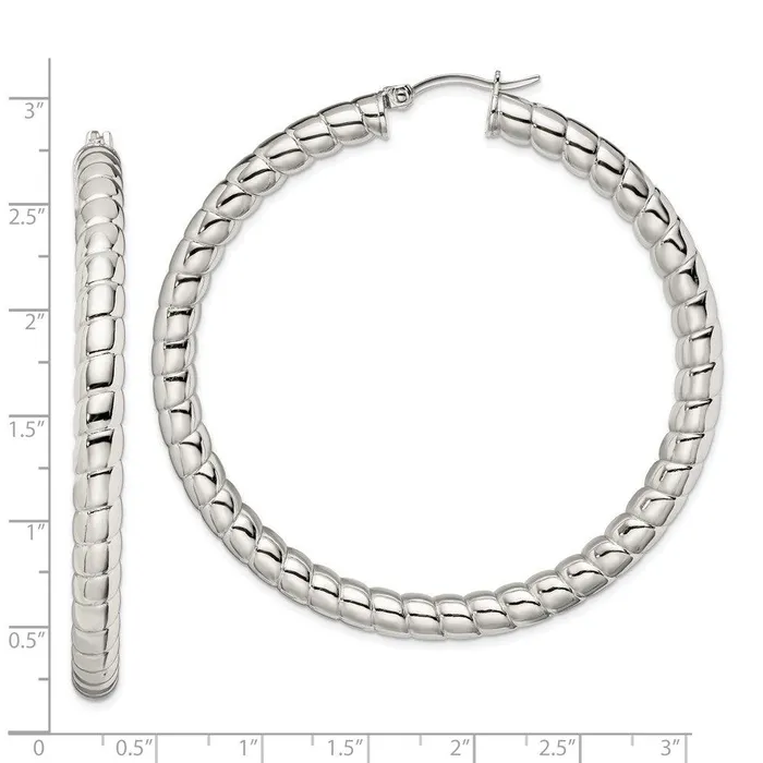 Earrings Chisel Stainless Steel Textured Hollow Hoop Earrings Earrings Chisel Stainless Steel Textured Hollow Hoop Earrings