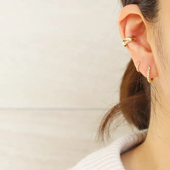 Earrings from J Shop Twisted Rope Huggie Earrings Small
