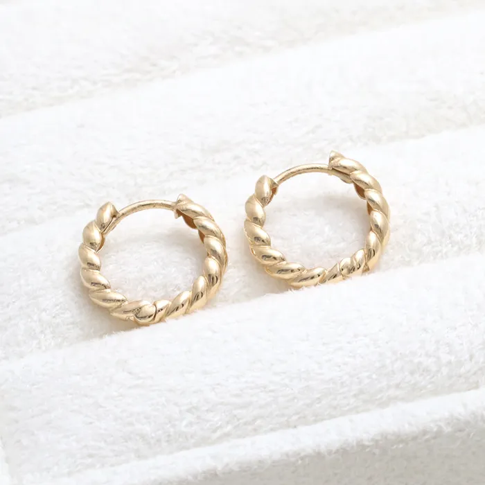 Earrings from J Shop Twisted Rope Huggie Earrings Small