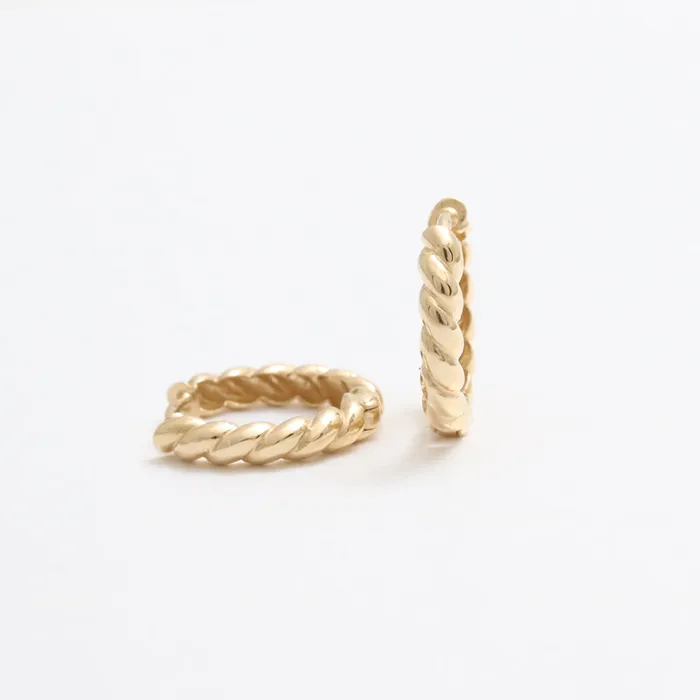 Earrings from J Shop Twisted Rope Huggie Earrings Small
