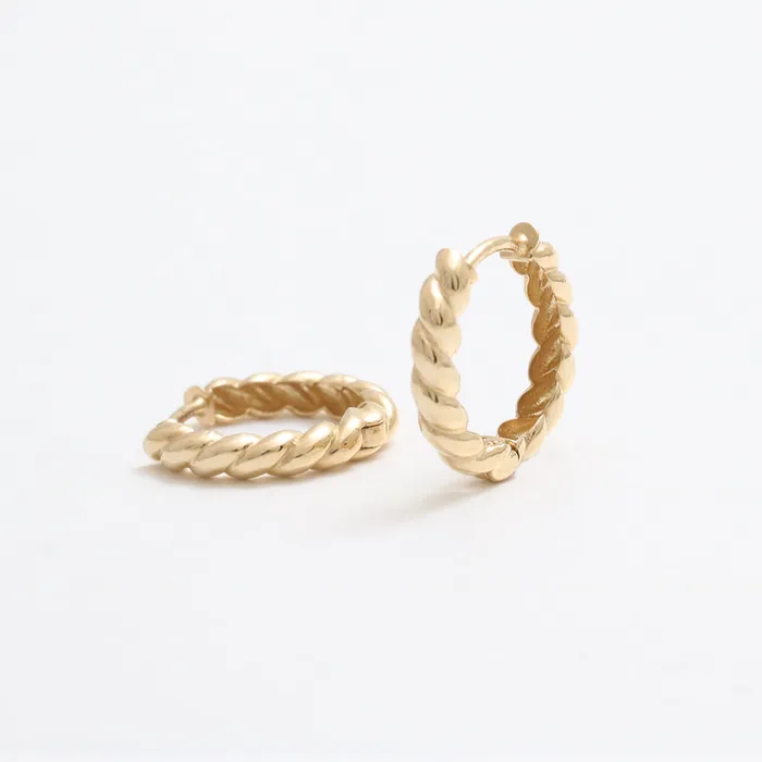 Earrings from J Shop Twisted Rope Huggie Earrings Small
