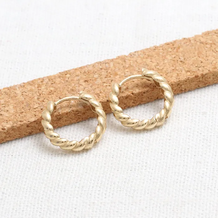 Earrings from J Shop Twisted Rope Huggie Earrings Small