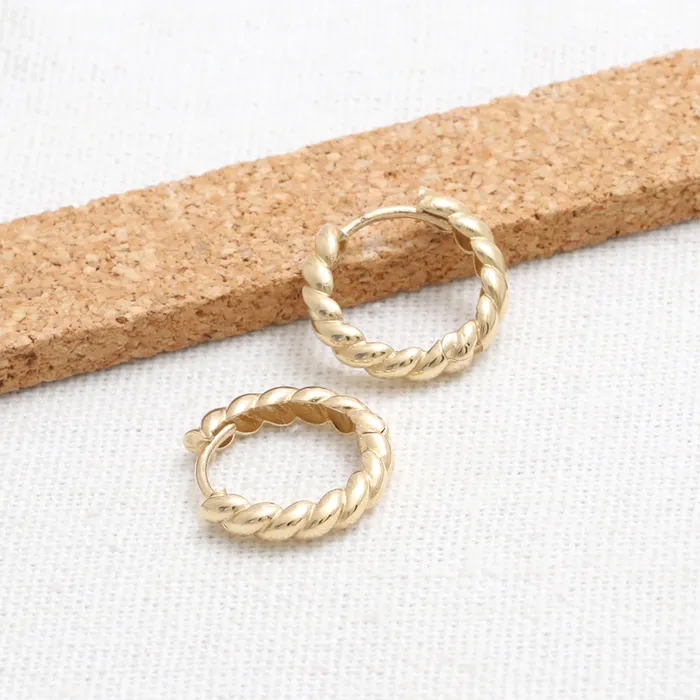 Earrings from J Shop Twisted Rope Huggie Earrings Small