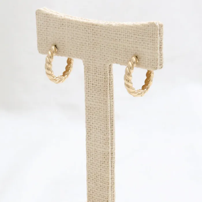 Earrings from J Shop Twisted Rope Huggie Earrings Small