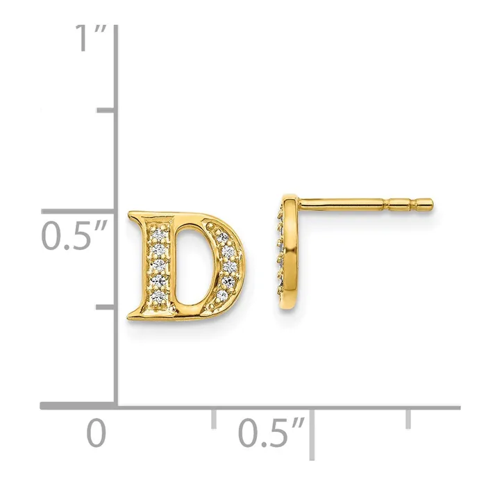 Earrings Jewelry 14k Diamond Initial D Earrings Earrings Jewelry 14k Diamond Initial D Earrings