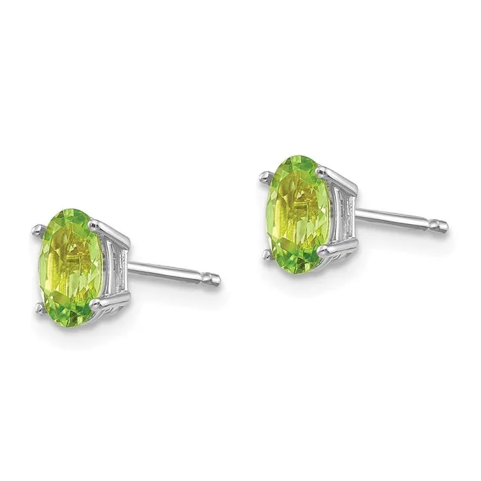 Earrings Jewelry 14k White Gold 6x4 Oval AugustPeridot Post Earrings Earrings Jewelry 14k White Gold 6x4 Oval AugustPeridot Post Earrings