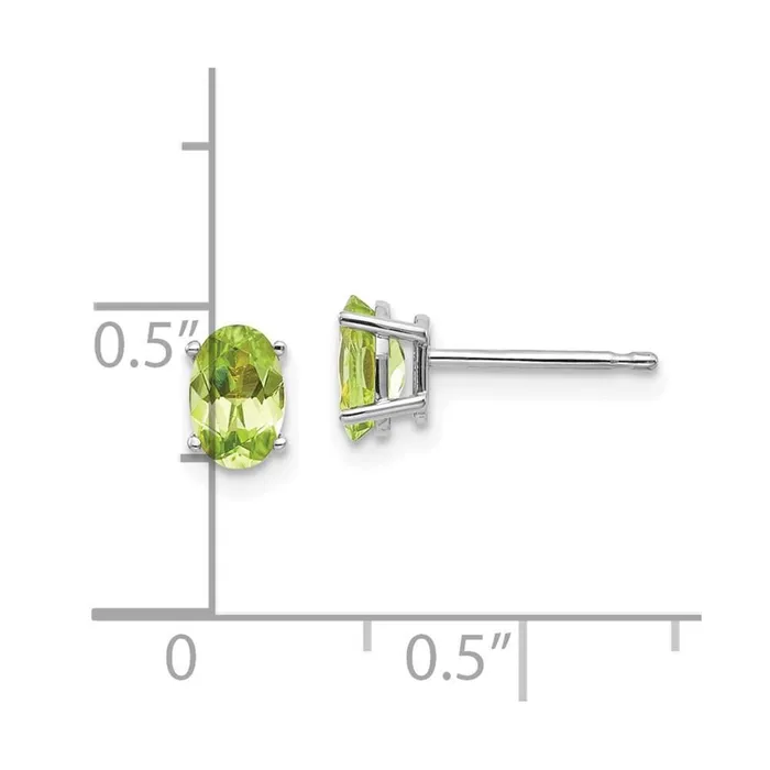 Earrings Jewelry 14k White Gold 6x4 Oval AugustPeridot Post Earrings Earrings Jewelry 14k White Gold 6x4 Oval AugustPeridot Post Earrings
