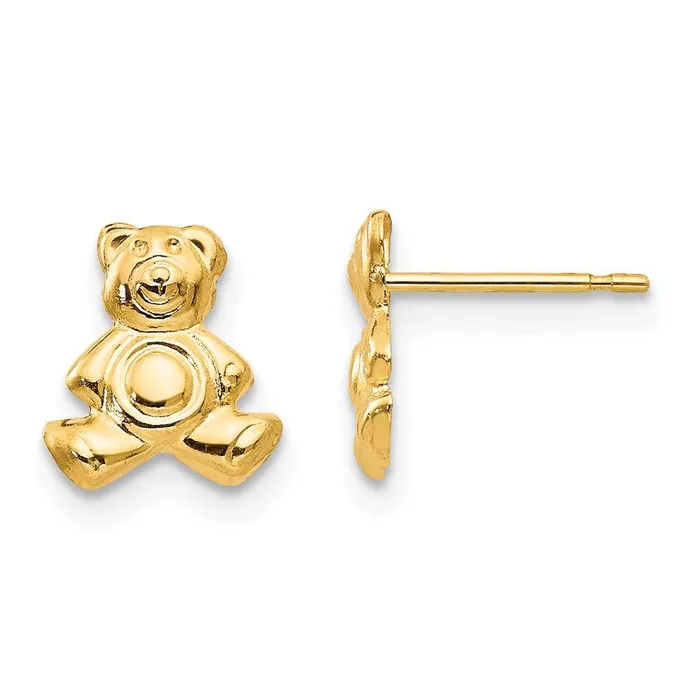 Earrings Jewelry Madi K Kids 14k Teddy Bear Post Earrings