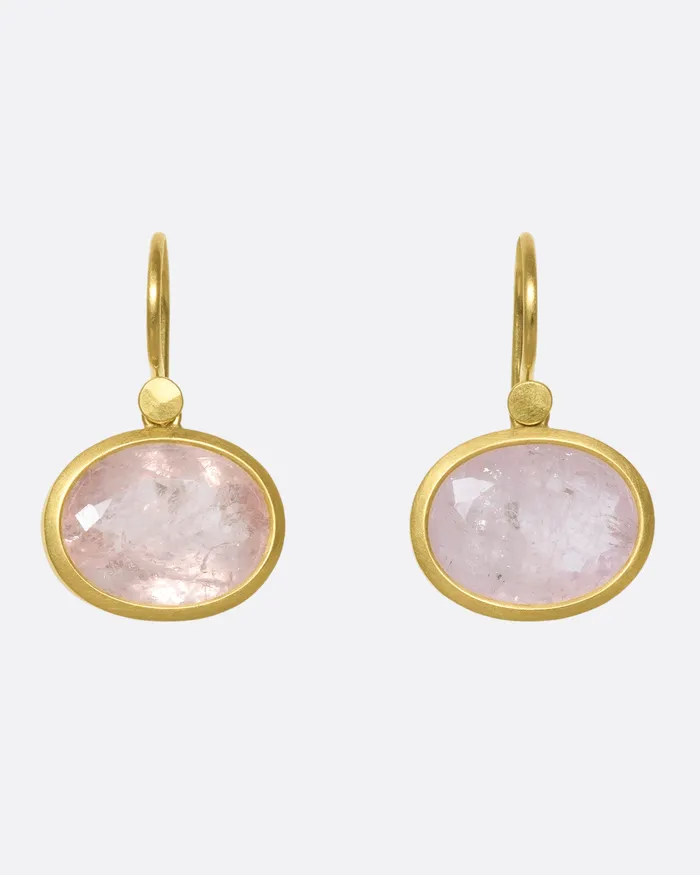 Earrings Oval Morganite Drop Earrings LOLA BROOKS