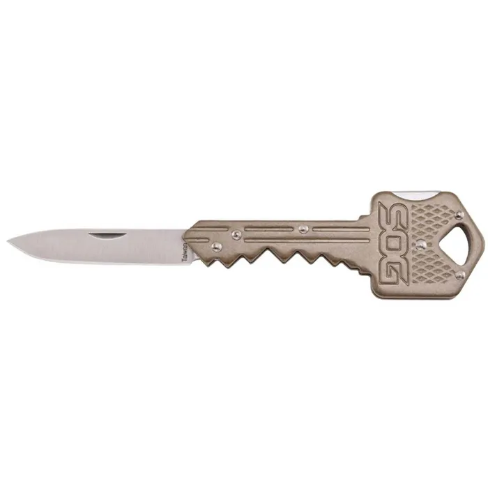Earrings SOG SOG Key Knife Drop Point Satin Steel Blade Folding with Brass Handle KEY102CP Earrings SOG SOG Key Knife Drop Point Satin Steel Blade Folding with Brass Handle KEY102CP