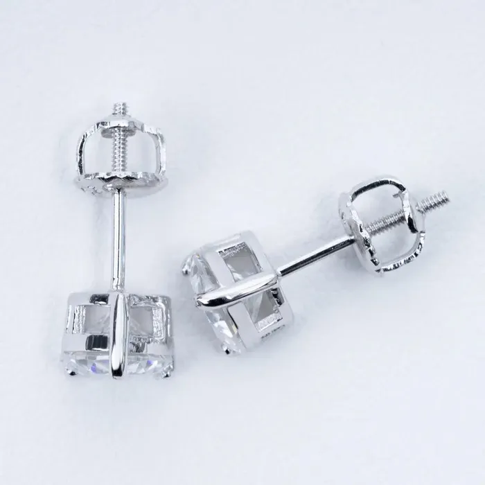 Earrings VVS Jewelry Floating Heart 925 Sterling Silver Moissanite Stud Earrings