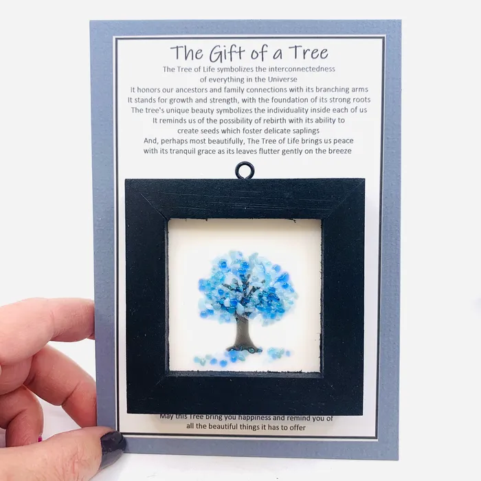 Fused Glass Tree of Life Shadow Box 221 Glimmer Glass Gifts Necklaces