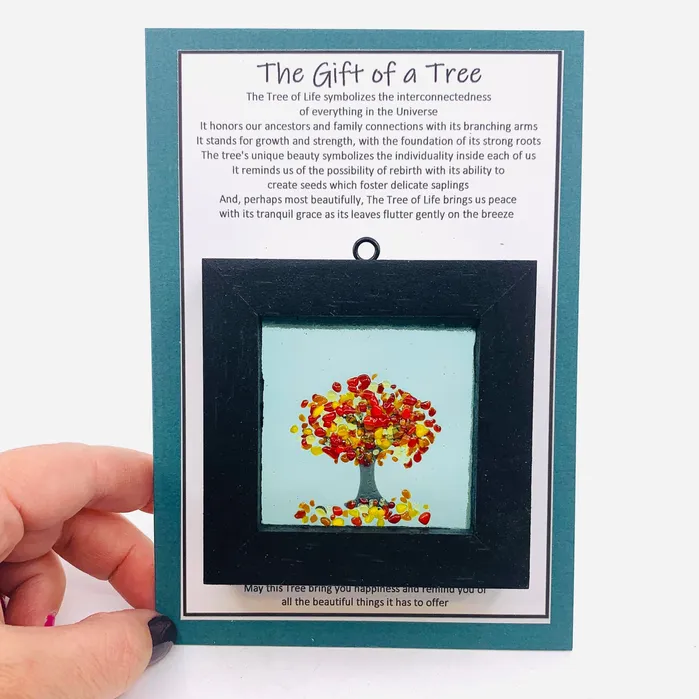 Fused Glass Tree of Life Shadow Box 226 Glimmer Glass Gifts Necklaces
