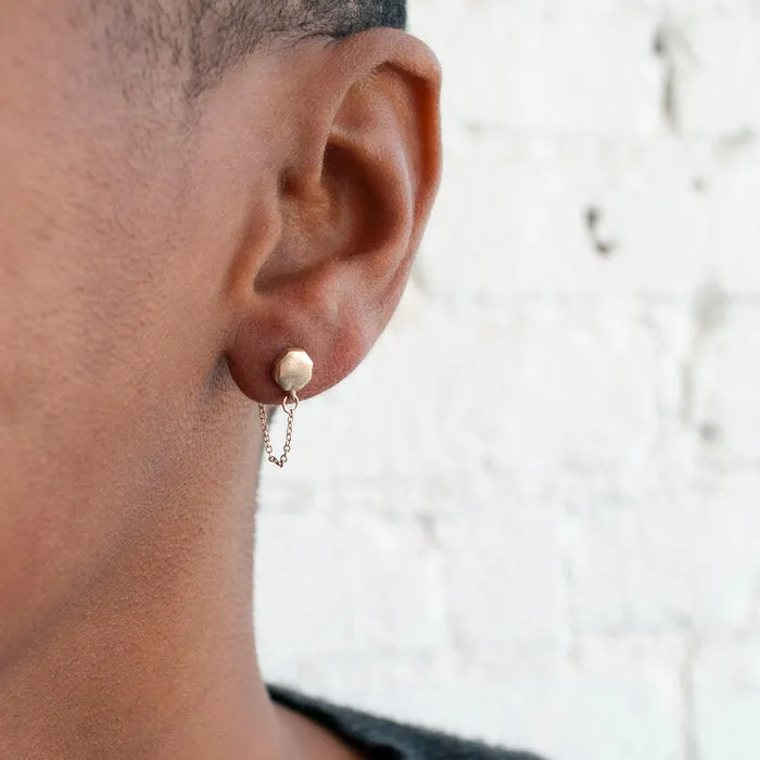 Gold Octagon Ear Chains Lauren Wolf Jewelry Earrings Gold Octagon Ear Chains Lauren Wolf Jewelry Earrings