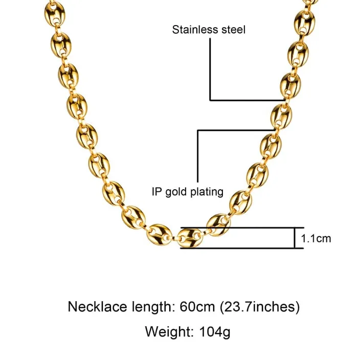 GoldSilver Coffee Bean link chain FREE Bracelet Bundle VVS Jewelry Bracelets