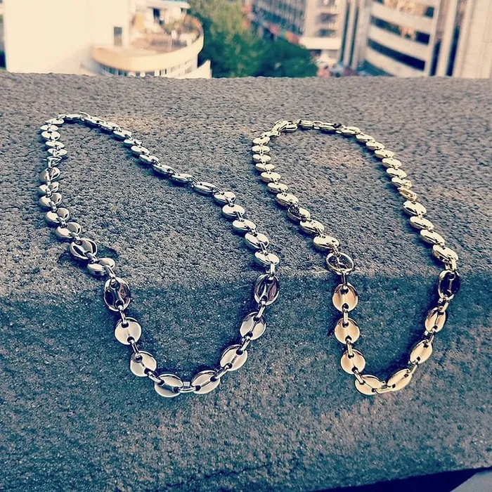 GoldSilver Coffee Bean link chain FREE Bracelet Bundle VVS Jewelry Bracelets