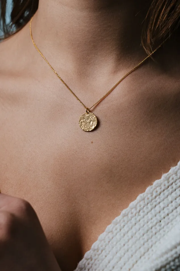 Hammered Plate Necklace Gold Kty Necklaces