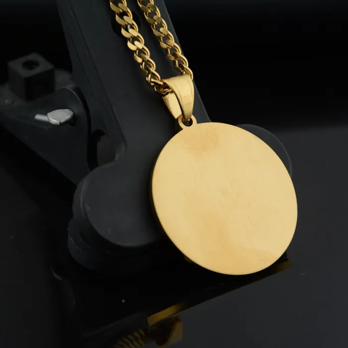 Iced Bezel 14k Gold Centenario Pendant Necklace VVS Jewelry Necklaces