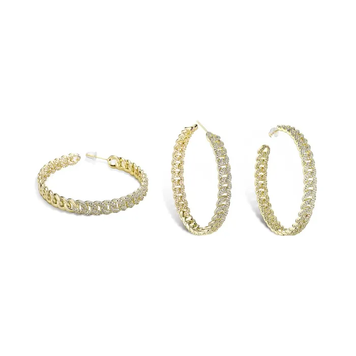 Iced Out Minimalist Miami Cuban Hoop Earrings VVS Jewelry Earrings
