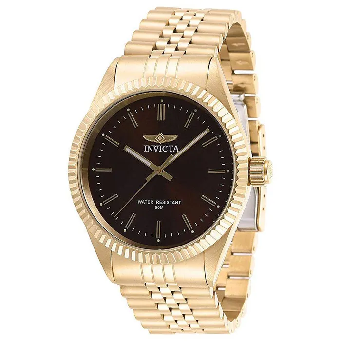 Invicta Bracelets Invicta 29387 Mens Specialty Brown Dial Yellow Gold Bracelet Watch