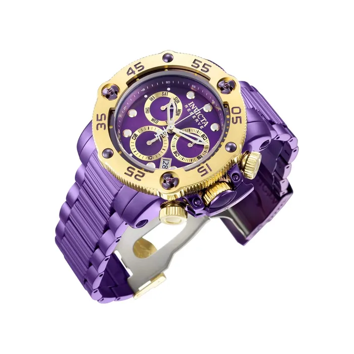 Invicta Bracelets Invicta Mens Watch Reserve Propeller Purple and Gold Tone Dial Bracelet 38702 Invicta Bracelets Invicta Mens Watch Reserve Propeller Purple and Gold Tone Dial Bracelet 38702