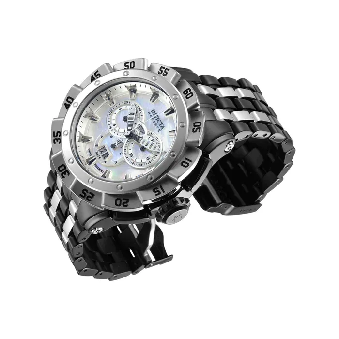 Invicta Invicta Mens Chronograph Watch Ripsaw Silver Tone Rotating Bezel Bracelet 38798 Bracelets