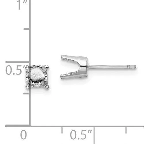 Jewelry 14k White Gold 45mm Round Stud Earring Mounting wbacks No Stones Included Earrings Jewelry 14k White Gold 45mm Round Stud Earring Mounting wbacks No Stones Included Earrings