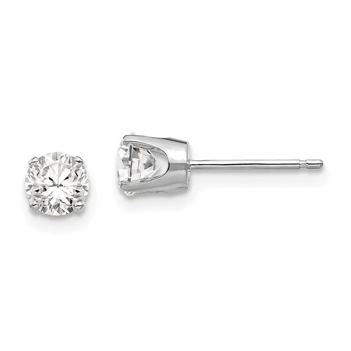 Jewelry 14k White Gold 45mm Round Stud Earring Mounting wbacks No Stones Included Earrings Jewelry 14k White Gold 45mm Round Stud Earring Mounting wbacks No Stones Included Earrings