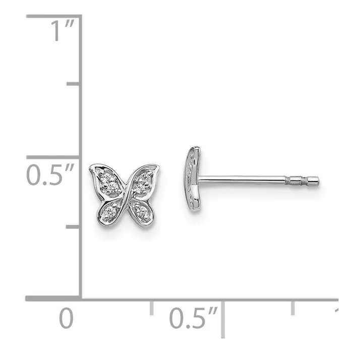 Jewelry 14K White Gold Diamond Butterfly Post Earrings Earrings Jewelry 14K White Gold Diamond Butterfly Post Earrings Earrings