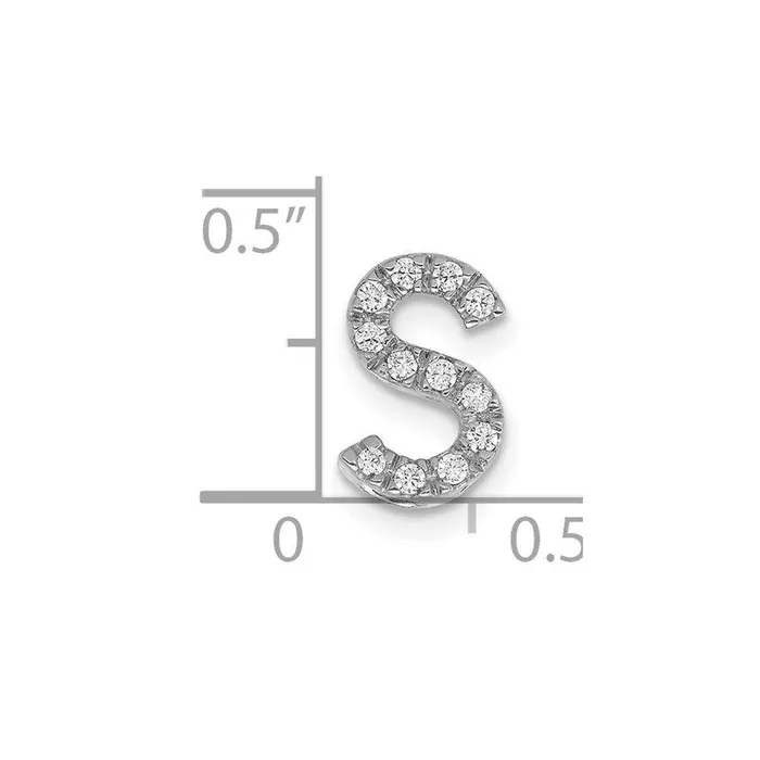 Jewelry Charm Necklaces 14k White Gold Diamond Initial S Charm Jewelry Charm Necklaces 14k White Gold Diamond Initial S Charm