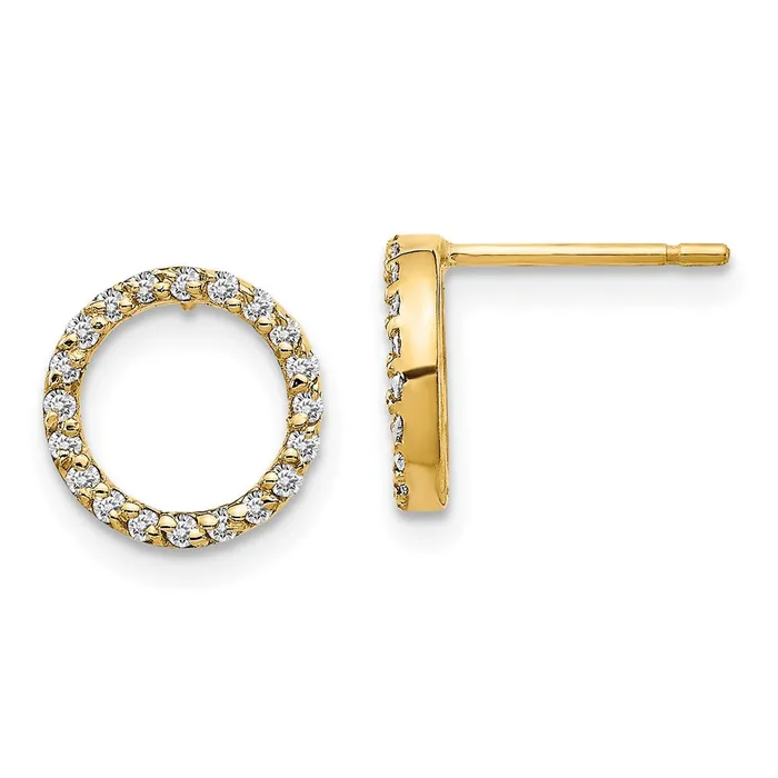 Jewelry Earrings 14k Diamond Open Circle Earrings