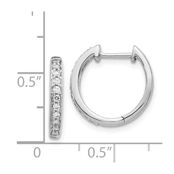 Jewelry Earrings 14k White Gold Diamond Complete Hinged Hoop Earrings Jewelry Earrings 14k White Gold Diamond Complete Hinged Hoop Earrings