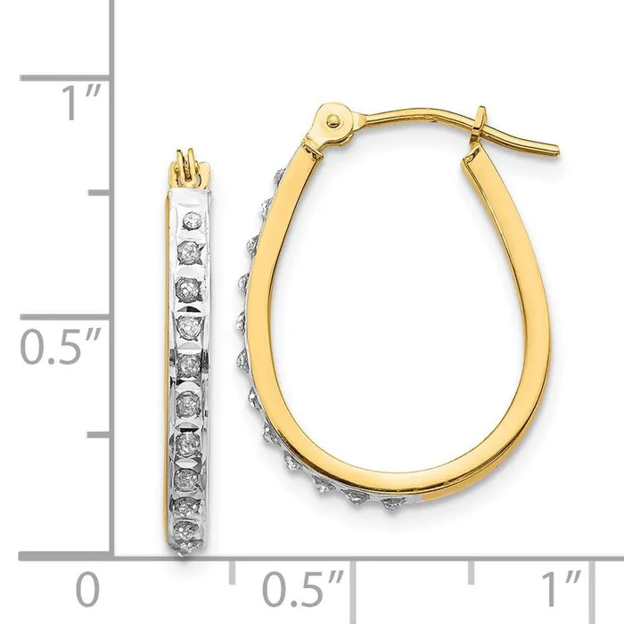 Jewelry Earrings 14k Yellow Rhodium Diamond Fascination Oval Hinged Hoop Earrings Jewelry Earrings 14k Yellow Rhodium Diamond Fascination Oval Hinged Hoop Earrings